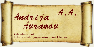 Andrija Avramov vizit kartica
